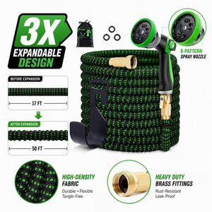 Nouveau <span class=keywords><strong>tuyau</strong></span> d'<span class=keywords><strong>arrosage</strong></span> - 50FT/100FT <span class=keywords><strong>Tuyau</strong></span> d'eau résistant aux UV et anti-plis pour pelouse, jardin, lavage de voiture et usage extérieur - Product Image 5