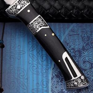 Coltello da tasca pieghevole portatile in acciaio inossidabile con manico in legno Coltello da sopravvivenza per campeggio all'aperto con supporto personalizzato - Product Image 5