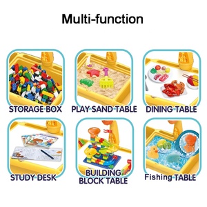 6 in <span class=keywords><strong>1</strong></span> multifunzione fai da te proiezione disegno tavolo di apprendimento proiettore per bambini acqua e sabbia che giocano a blocchi di costruzione set da tavolo giocattolo - Product Image 4