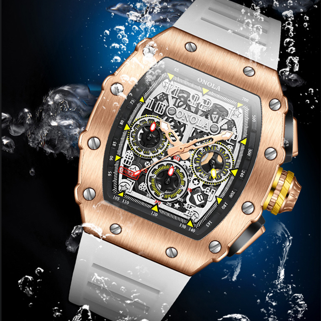 Onola Brand 6826 New Luxury Sport Waterproof Calendar Watches Chronograph Watches Quartz Movement Business Men Wrist Watches