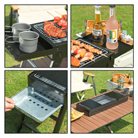 Barbecue portable d'extérieur double face 22x33cm 2.2kg pour réunions de famille, camping, team building d'entreprise, usine de réchauds