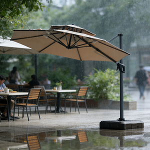 Payung Patio Besar untuk Luar Ruangan dengan Tiang Samping, Alas Air, Gaya Payung Romawi dari Aluminium untuk Taman Restoran - Product Image 3