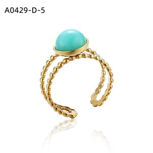 Amy Amy Fashion <b>Ring</b> <b>Gold</b> Plated Natural Stone Bezel Setting <b>Cocktail</b> <b>Ring</b> For Women Everyday Wear Trendy Jewelry A0429 - Product Image 5