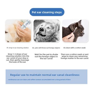 Gotas para Oídos de Mascotas Aichong Xing para Perros y <span class=keywords><strong>Gatos</strong></span> - Solución Antiinflamatoria y Esterilizante para la Limpieza de Oídos, Botella de 120 ml - Product Image 2