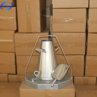 Cono de Prueba de Flujo de Hormigón Profesional, Juego de Conos de Prueba de Fluidez, Cono Metálico para Prueba de Fluidez con Varilla de Apisonamiento para Pruebas de Hormigón