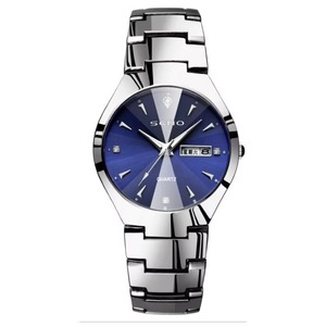 Nouvelle montre à quartz en alliage or rose élégante et minimaliste de luxe personnalisée, double calendrier, résistante à l'eau 50M, pour couple romantique - Product Image 1