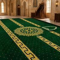 Tapis de prière Wilton 100% nylon, moderne, fait main, fabriqué à la machine, réversible, à motifs floraux, antidérapant, de luxe, pour la maison, usage commercial, mosquée, bleu