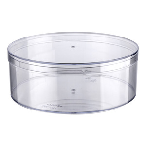 Boîte de rangement ronde en plastique transparent avec couvercle, conteneur transparent pour confiserie, emballage de cadeaux, présentoir de bureau - Product Image 5