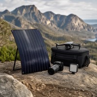 Panneau solaire flexible portable SunFlex, efficacité 18%, photographie en extérieur, réalisation de films, chargeur ultra-léger à film mince, caméra, drone