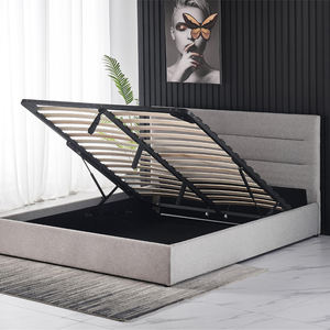 उच्च हेडबोर्ड के साथ मखमली कपड़े किंग बिस्तर फ्रेम - Product Image 3