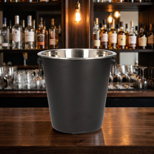 Cubo de Hielo para Vino Moderno de Acero Inoxidable de 10L, Calidad Garantizada, Recubrimiento en Polvo Negro, Diseño Floral, Duradero, Ecológico, Fácil de Limpiar - Product Image 3