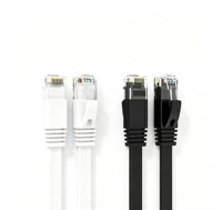 Câble Ethernet plat Cat6 flexible noir RJ45 UTP OEM ODM CCA pour montage mural TV et bureau