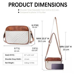 Personalized PU Leather Quilted Crossbody <b>Bags</b> for Women - <b>Small</b> <b>Shoulder</b> Handbags with Wide Strap - Product Image 4