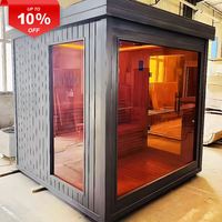 Sauna Kayu Tunggal Desain Modern untuk Luar Ruangan, Nyaman, Komersial, Prefabrikasi, dan Dilengkapi Pemanas Listrik untuk Sauna Uap Basah.
