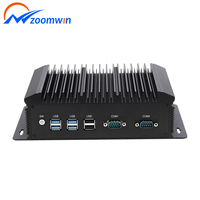 PC Industrial Integrado Sin Ventilador ZOOMWIN |   Mini Computadora Robusta con 2 Puertos RS232 COM y Múltiples Puertos USB para Automatización de Fábrica e IoT