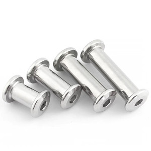 Vis et <span class=keywords><strong>écrou</strong></span>s de fixation pour meubles en acier inoxydable 304, <span class=keywords><strong>tête</strong></span> plate ronde hexagonale, <span class=keywords><strong>avec</strong></span> douille et <span class=keywords><strong>écrou</strong></span> à barillet, jeu de vis de verrouillage - Product Image 6