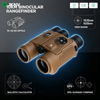 Télémètre laser binoculaire KONG-XB 1535nm 10000m 10x42 Optique ED GPS pour classe IP67, sécurité oculaire de niveau 1, AMOLED, métal