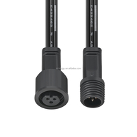 Offre Spéciale PVC M12 3Pin mâle femelle 300V IP65 adaptateur en cuivre étanche avec 3P broches pour lumières LED connexions électriques noir
