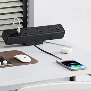 क्लैंप माउंटेड डेस्क एज पावर सॉकेट रिट्रेटेबल USB-C <span class=keywords><strong>6</strong></span> फीट एक्सटेंशन कॉर्ड 3 एसी आउटलेट औद्योगिक अस्पताल स्टेनलेस स्टील का उपयोग करता है - Product Image 2