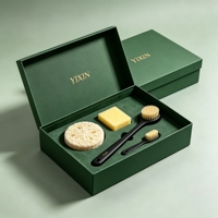Boîte cadeau sur mesure haut de gamme en carton recyclé écologique et biodégradable avec aimant en feuille d'or pour ensembles cadeaux de mariage et de mode