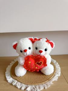 Oso de peluche de pareja abrazándose, diseño de amor, con pelo corto, regalo de boda - Product Image 4