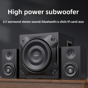 Altavoz de Escritorio para Computadora de Madera con Subwoofer de Alta Potencia, Gran Volumen, Conectividad USB/AUX/Tarjeta <span class=keywords><strong>TF</strong></span> - Product Image 5