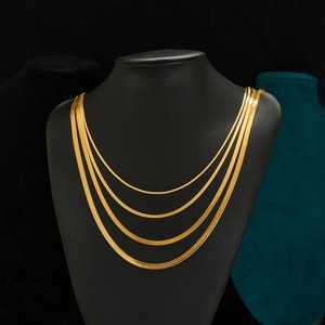 Collier en acier inoxydable plaqué or, chaîne de lame de haute qualité, mode, pour hommes et femmes, accessoires de bijoux, cadeau DIY - Product Image 3