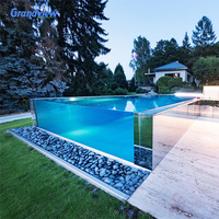 Piscine hors sol gonflable Intex en fibre de verre et plastique, grand format, avec parois transparentes en acrylique
