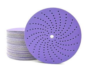 Oem 6-inch mutiholes Tím gốm giấy nhám Hookit móc và vòng chà nhám đĩa với bộ phim ủng hộ 3m737u giấy mài mòn - Product Image 4