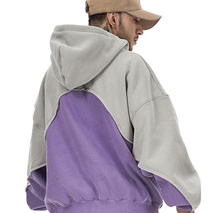 <b>Men</b> Autumn Vintage Embroidered Graphic Hoodie for <b>Grey</b> Patchwork Oversized Polyester/Cotton Pullover <b>Sweatshirt</b> - Product Image 6