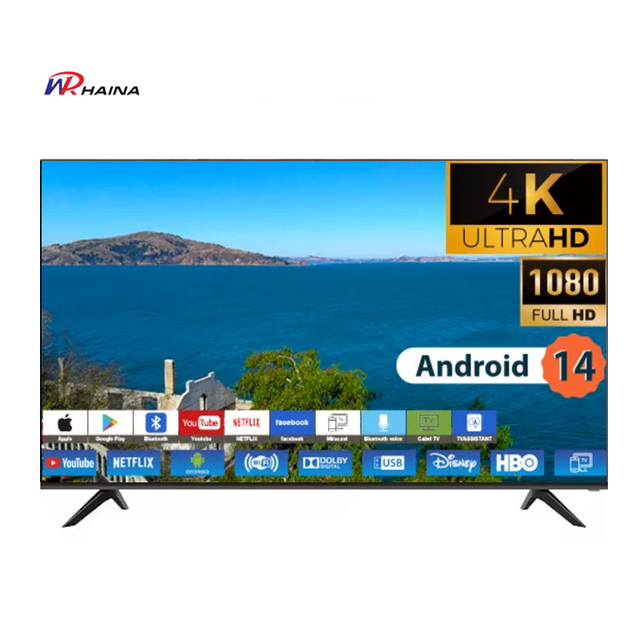 HAINA New Arrival Wholesale Television Oem Led Tv 50 Inch 4k Smart Tvs Uhd 55 Inch Android 14 Tv with T2S2