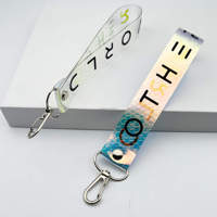 Sangle de porte-clés réfléchissante personnalisée avec impression, sangle holographique colorée, porte-clés réfléchissant, bande de porte-clés