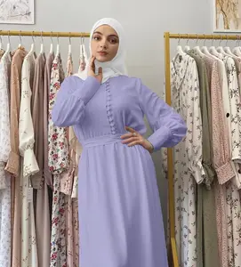 2023, Лидер продаж, однотонное платье в этническом стиле с длинными рукавами для мусульман, ближневосточных и юго-восточных азиатских сезонов