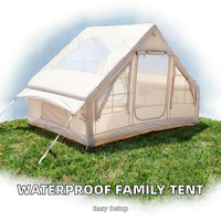 Tente de camping familiale portable quatre saisons, tissu Oxford imperméable, toit gonflable élégant pour 2 à 4 personnes, pour les voyages en plein air