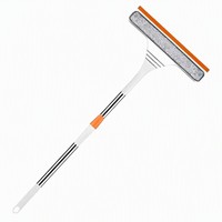 Outil de nettoyage de vitres 2 en 1 réglable et extensible, double fonction, avec microfibre et raclette en silicone pour verre, sols et carrelages