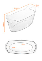 Seau à glace en plastique grande capacité 6,5 L, promotionnel, logo personnalisé, en PET, pour champagne, vin, bière, transparent, avec pelle à glace