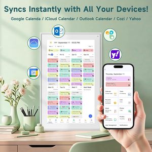 Calendario digital de fábrica de 21.5 pulgadas, calendario de modo dual con <span class=keywords><strong>Google</strong></span> Play y sincronización de múltiples <span class=keywords><strong>calendarios</strong></span>, pantalla táctil inteligente - Product Image 4