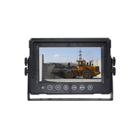 Layar Terpisah 7 Inci Input Video 2CH AHD 1024*600 Monitor Tahan Air Quad Dasbor Parkir Gaya Kaca Depan