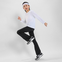 Pantalons de yoga pour enfants taille haute, logo personnalisé, taille élastique respirante, pantalons de danse de fitness pour filles, pour les loisirs en plein air, la salle de sport, l'entraînement