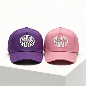 Casquette de sport 5 panneaux personnalisée OEM avec logo brodé pour hommes et femmes, en nylon découpé au laser, avec corde de golf - Product Image 2
