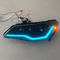 Feux de jour à LED RGB à changement de couleur contrôlés par application, clignotants dynamiques séquentiels, ensemble de phares à LED RGB pour Honda Civic FD2.