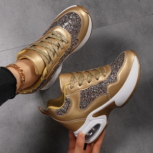 Chaussures de sport décontractées pour femmes, respirantes, en maille, à semelle épaisse, doublure en coton, durables et légères, toutes saisons - Product Image 4