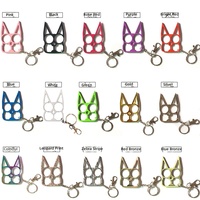 Porte-clés multifonctionnel portable en alliage, motif chat mignon pour femme, accessoire de sac, porte-clés extérieur
