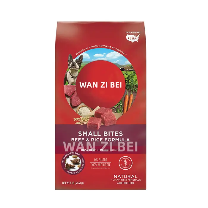 OEM/ODM WANZIBEI Smart Blend Natürliches Rindfleisch und Reis für Erwachsene Kleine Bisse Trockenes Hundefutter-Nahrungs ergänzungs mittel für Haustiere-Hunde keks