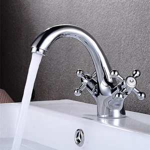 <span class=keywords><strong>Grifo</strong></span> de lavabo de latón antiguo con forma de <span class=keywords><strong>animal</strong></span>, manija doble, fabricante - Product Image 3