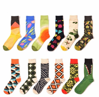 Chaussettes décontractées pour hommes, automne, motif de dessin animé amusant, matière Spandex/Polyester/Coton, marque SOXTOWN