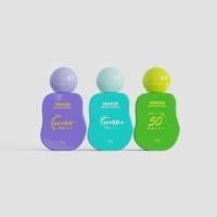 Emballage cosmétique vide en plastique de 30 g pour crème solaire, format voyage, flacon pour lotion, crème pour le visage, écran solaire, huile, avec logo personnalisé