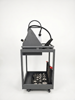 Herramienta de mantenimiento del sistema de frenos de coche Amsxzo HY-5001, diseño de limpieza por pulsos DC12V, cuatro recipientes de recuperación de 1L independientes