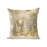 Ensemble de housses de coussin en lin personnalisées pour Noël vintage, Père Noël, rennes, sapin de Noël, bonhomme de neige, anti-acariens, décoration de Noël