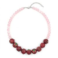 Kleurrijke zomerse messinghars fruitkraal ketting Boho appelkraal stapelbare kraalketting voor vrouwen